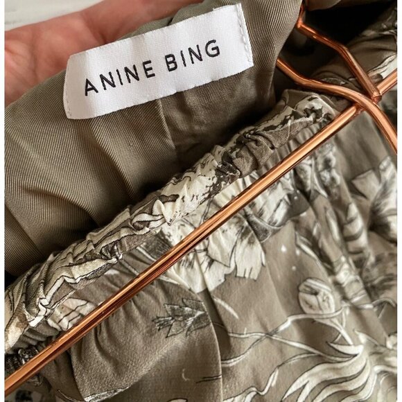 Anine Bing Tropical Print Candice Shorts Sz XS relaxed fit green white summer - Picture 4 of 8